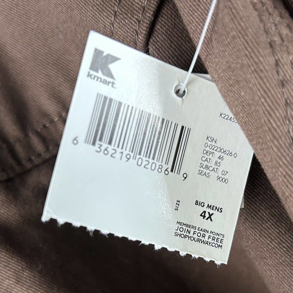 NWT DieHard 4XL Heavy Canvas Work Shirt Brown 100% Cotton Short Sleeve Button Up - Picture 4 of 5